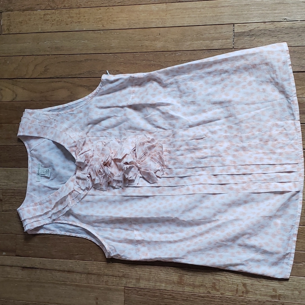 J. Crew peach and white career blouse